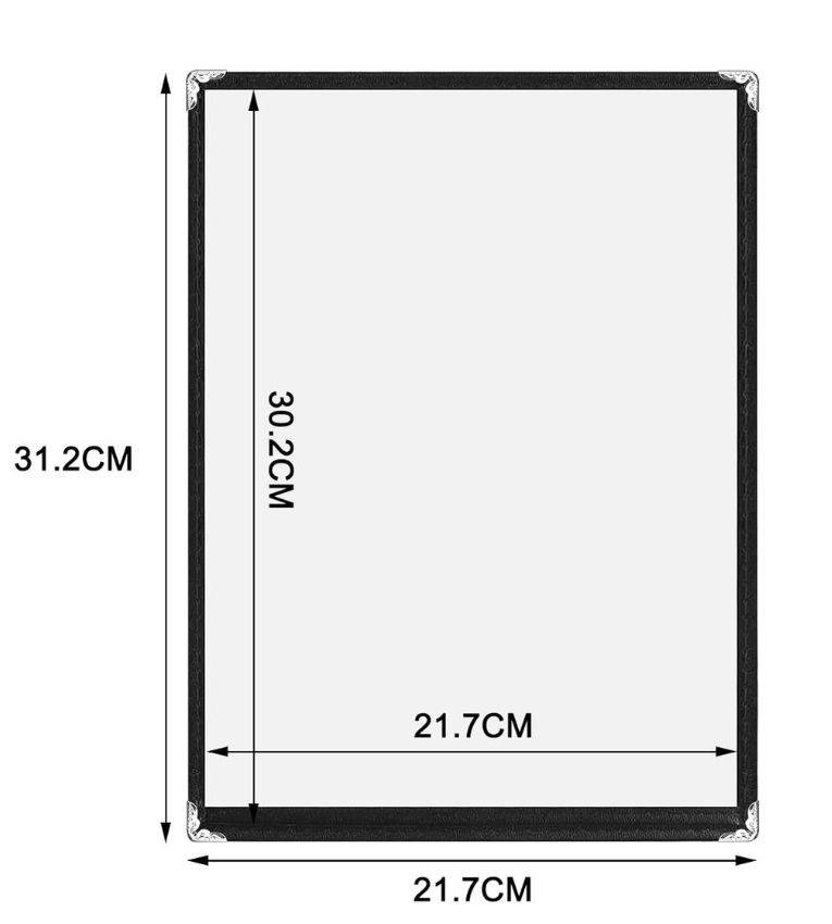 Menu de restaurant en plastique transparent avec bord en cuir , 6 pages, 12 vues, format A4 8,5 x 11 pouces